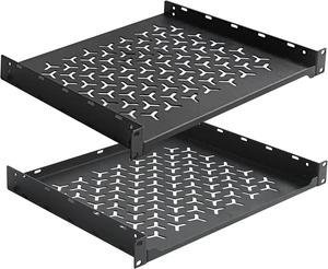 2 Pack 1U Server Rack Shelf, 19 Inch Universal Network Rack Mount Tray, 14 Inches Deep Vented Cantilever Shelf for AV/IT Equipment, Black 2 Pack 1U Server Rack Shelf, 19 Inch Universal Network Rack Mount Tray, 14 Inches Deep Vented Cantilever Shelf for AV/IT Equipment, Black