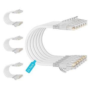 24-Pack 0.5 Feet Cat6 Slim Patch Cables, Cat6a Patch Cables 10Gbps 550MHz High-Speed, Cat 6 Ethernet Cable Pure Copper UTP, Flexible & Thin Patch Cable Cat 6 for Network Cabling - White 24-Pack 0.5 Feet Cat6 Slim Patch Cables, Cat6a Patch Cables 10Gbps 550MHz High-Speed, Cat 6 Ethernet Cable Pure Copper UTP, Flexible & Thin Patch Cable Cat 6 for Network Cabling - White
