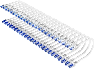 Cat6A Ethernet Cable Shielded 10Gbps 0.5 ft (24 Pack), Slim Shielded (F/UTP) Ethernet Cable Cat 6, Flexible 28AWG Bare Copper Cat6 Cable, Space-saving Cat 6a Network Cable for Data Center 0.5ft White Cat6A Ethernet Cable Shielded 10Gbps 0.5 ft (24 Pack), Slim Shielded (F/UTP) Ethernet Cable Cat 6, Flexible 28AWG Bare Copper Cat6 Cable, Space-saving Cat 6a Network Cable for Data Center 0.5ft White