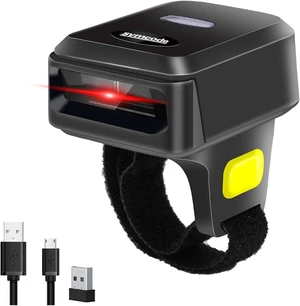 2D Bluetooth Wireless QR Barcode Scanner,Portable Ring Wearable Finger 1D 2D Mini Bar Code Reader Scanner Suppot Screen Scanning with Bluetooth & 2.4GHz Wireless & Wired Connection Scanner 2D Bluetooth Wireless QR Barcode Scanner,Portable Ring Wearable Finger 1D 2D Mini Bar Code Reader Scanner Suppot Screen Scanning with Bluetooth & 2.4GHz Wireless & Wired Connection Scanner