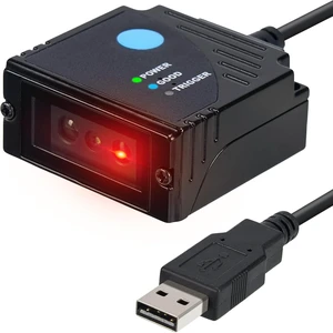 Fixed Mount Barcode Scanner, Embedded 1D/2D Scan Engine, USB Only, Hands-free auto scanning, manual trigger mode, compact rugged metal housing, USB-only, for express sorting and assembly lines Fixed Mount Barcode Scanner, Embedded 1D/2D Scan Engine, USB Only, Hands-free auto scanning, manual trigger mode, compact rugged metal housing, USB-only, for express sorting and assembly lines