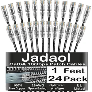 [UL Listed Cat6A Patch Cables 1FT (24Pack) 10Gbps 550MHz Black
Pure Copper, Gold-Plated, Snagless Cat6A Slim Round Network LAN Patch Cable for Patch Panel, Switch, Router, Modem, Server [UL Listed Cat6A Patch Cables 1FT (24Pack) 10Gbps 550MHz Black
Pure Copper, Gold-Plated, Snagless Cat6A Slim Round Network LAN Patch Cable for Patch Panel, Switch, Router, Modem, Server