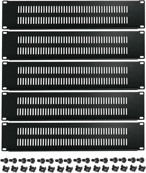 5 Pack 2U Blank Panel - Metal Rack Mount Filler Panel Suitable for 19in Server Rack Cabinet or Enclosure (2U Venting Panel) 5 Pack 2U Blank Panel - Metal Rack Mount Filler Panel Suitable for 19in Server Rack Cabinet or Enclosure (2U Venting Panel)