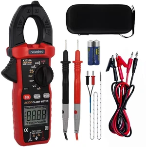 Digital Clamp Meter, 6000 Counts, Measures High AC/DC Current 600A, 600V AC/DC Voltage, Multimeter, Voltage Meter, Backlit Display, Amp Meter, Electrician Tools, with Alligator Clips Digital Clamp Meter, 6000 Counts, Measures High AC/DC Current 600A, 600V AC/DC Voltage, Multimeter, Voltage Meter, Backlit Display, Amp Meter, Electrician Tools, with Alligator Clips