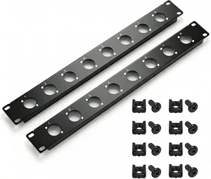 1U Rack Mount Panel Punched 8 holes 19 inch XLR Patch Panel 2 Pack
Pre-printed Numbers 1-8, Anti-scratch, Thickened Steel, Compatible with D-series XLR/HDMI/SpeakON Connector 1U Rack Mount Panel Punched 8 holes 19 inch XLR Patch Panel 2 Pack
Pre-printed Numbers 1-8, Anti-scratch, Thickened Steel, Compatible with D-series XLR/HDMI/SpeakON Connector