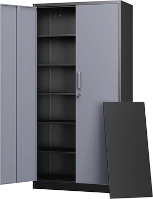 Metal Garage Storage Cabinets with Lock-72 Tall Tool Organizer Steel Lockers, 5 Adjustable Layers Shelves for Home,Office,Warehouse,Garage,(Black Gray-72) Metal Garage Storage Cabinets with Lock-72 Tall Tool Organizer Steel Lockers, 5 Adjustable Layers Shelves for Home,Office,Warehouse,Garage,(Black Gray-72)