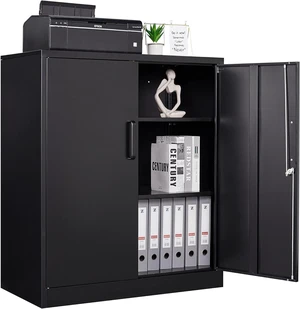 Metal Storage Cabinets with Lock, Small Locker Steel Cabinets, Adjustable Shelves 2 Doors for Home,Office, Warehouse,Garage (Black - 35.4 X 32 X 16 In) Metal Storage Cabinets with Lock, Small Locker Steel Cabinets, Adjustable Shelves 2 Doors for Home,Office, Warehouse,Garage (Black - 35.4 X 32 X 16 In)