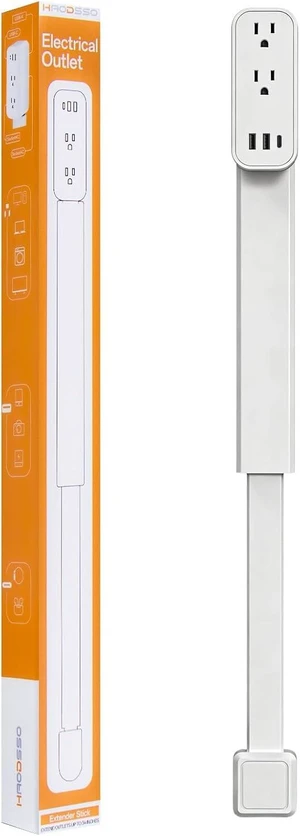Outlet Extender Stick - Features USB-A, USB-C and 2 AC Outlets, Extends 17.5"-29.1", Rotates 360° Access Hard-to-Reach Outlets, Wall Plug Power Socket Expander Nightstands, Sofa, Desks and More Outlet Extender Stick - Features USB-A, USB-C and 2 AC Outlets, Extends 17.5"-29.1", Rotates 360° Access Hard-to-Reach Outlets, Wall Plug Power Socket Expander Nightstands, Sofa, Desks and More