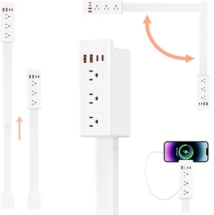 Electrical Outlet Extender Stick, 7-in-1, 360° Rotating, 17"-26" Extends - (3 AC Outlets, 2 USB-C & 2 USB-A) - for Outlets Behind Sofas, Nightstands, Desks, Office Desks & More Electrical Outlet Extender Stick, 7-in-1, 360° Rotating, 17"-26" Extends - (3 AC Outlets, 2 USB-C & 2 USB-A) - for Outlets Behind Sofas, Nightstands, Desks, Office Desks & More