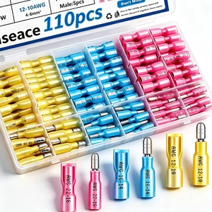 110PCS Heat Shrink Bullet Connectors Assortment Kit 22-10AWG Waterproof Bullet connectors Heat Shrink Female&Male Terminal for Automotive Boat Stereo Industrial Equipment 110PCS Heat Shrink Bullet Connectors Assortment Kit 22-10AWG Waterproof Bullet connectors Heat Shrink Female&Male Terminal for Automotive Boat Stereo Industrial Equipment