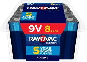 Rayovac High Energy 9V Batteries (8 Pack), Alkaline 9 Volt Batteries Rayovac High Energy 9V Batteries (8 Pack), Alkaline 9 Volt Batteries