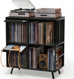 3 Tier Record Player Stand with Flip-Down Record Shelf, Vinyl Record Storage Holds up to 300+ Albums, Turntable Stand with Album Display, Record Table with Large Open Storage Black 3 Tier Record Player Stand with Flip-Down Record Shelf, Vinyl Record Storage Holds up to 300+ Albums, Turntable Stand with Album Display, Record Table with Large Open Storage Black