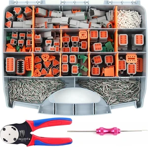 338 pcs Deustch Connector Kit 2 3 4 6 8 12 Pin Connectors with Deutsch Crimping Tool and DT Connector Removal Tool Size 16 Solid Terminal Contacts(14-20AWG) 338 pcs Deustch Connector Kit 2 3 4 6 8 12 Pin Connectors with Deutsch Crimping Tool and DT Connector Removal Tool Size 16 Solid Terminal Contacts(14-20AWG)