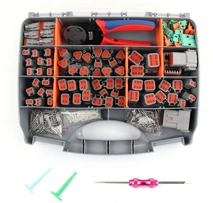 504PCS Deutsch Connectors Kit with Crimping Tool, 2/3/4/6/8/12 Pin DT Connectors with Removal Tool, Size 16 Solid Terminal Contacts, 14-18 AWG 504PCS Deutsch Connectors Kit with Crimping Tool, 2/3/4/6/8/12 Pin DT Connectors with Removal Tool, Size 16 Solid Terminal Contacts, 14-18 AWG