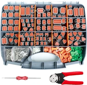 616PCS Deutsch Connector Kit with Size16 Solid Contacts 16-20AWG Waterproof DustProof Connectors with Crimp Tool,Disassembly Tool Automotive Electrical repair(2-12pin) 616PCS Deutsch Connector Kit with Size16 Solid Contacts 16-20AWG Waterproof DustProof Connectors with Crimp Tool,Disassembly Tool Automotive Electrical repair(2-12pin)
