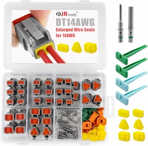 ST6460 Deutsch DT Connector Kit 2 3 4 Pin, Solid Terminals 14-16AWG Special Yellow Seals Support 14AWG, DT 2 3 4 Pin Waterproof Connector, Size 16 Solid Contact 14-16AWG, Removal Tools Included ST6460 Deutsch DT Connector Kit 2 3 4 Pin, Solid Terminals 14-16AWG Special Yellow Seals Support 14AWG, DT 2 3 4 Pin Waterproof Connector, Size 16 Solid Contact 14-16AWG, Removal Tools Included
