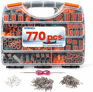 770 PCS for Deutsch Connector Kit 2 3 4 6 8 12 Pin DT Connectors Size 16 Solid Contacts Automotive Waterproof Electrical Wire Connector IP67 with Removal Tool for Car,Truck,Marine Wiring 770 PCS for Deutsch Connector Kit 2 3 4 6 8 12 Pin DT Connectors Size 16 Solid Contacts Automotive Waterproof Electrical Wire Connector IP67 with Removal Tool for Car,Truck,Marine Wiring