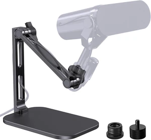Heavy Duty Desktop Mic Stand, Flexible Arm, Weighted Base, Max 2.68lb Load Fits Shure MV7 SM7B/Rode PodMic USB & More Studio Mics for Podcasting, Streaming, Recording, 3/8 Thread, 5/8 & 1/4 Adapters Heavy Duty Desktop Mic Stand, Flexible Arm, Weighted Base, Max 2.68lb Load Fits Shure MV7 SM7B/Rode PodMic USB & More Studio Mics for Podcasting, Streaming, Recording, 3/8 Thread, 5/8 & 1/4 Adapters