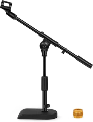 Adjustable Desk Microphone Stand, Weighted Base with Soft Grip Twist Clutch, Boom Arm, 3/8/'' and 5/8/'' Threaded Mounts for Blue Yeti and Blue Snowball, Kick Drums, Guitar Amps, Black Adjustable Desk Microphone Stand, Weighted Base with Soft Grip Twist Clutch, Boom Arm, 3/8/'' and 5/8/'' Threaded Mounts for Blue Yeti and Blue Snowball, Kick Drums, Guitar Amps, Black