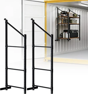 Shipping Container Shelving Brackets, D-Ring Mount, 3-Tier, 2-Pack, Heavy-Duty Steel Rack Shelves Supports for DIY Cargo Container Shelf Storage of Tools Equipment in Garages Farms Workshops Shipping Container Shelving Brackets, D-Ring Mount, 3-Tier, 2-Pack, Heavy-Duty Steel Rack Shelves Supports for DIY Cargo Container Shelf Storage of Tools Equipment in Garages Farms Workshops