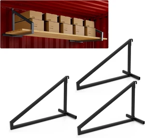 3-Pack Heavy Duty Shipping Container Shelf Brackets Powder Coated Steel, Creates 16"x18" Cargo Shelves in Trailers & Storage Units, Easy Assembly 3-Pack Heavy Duty Shipping Container Shelf Brackets Powder Coated Steel, Creates 16"x18" Cargo Shelves in Trailers & Storage Units, Easy Assembly