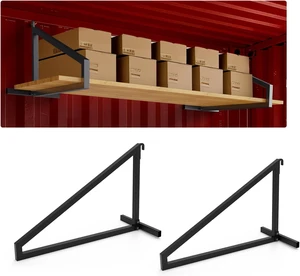 2-Pack Heavy Duty Shipping Container Shelving, Shipping Container Shelf Brackets, Powder Coated Steel, 1300 lbs Cargo Shelves in Trailers & Storage Units, Easy Assembly 2 PACK 2-Pack Heavy Duty Shipping Container Shelving, Shipping Container Shelf Brackets, Powder Coated Steel, 1300 lbs Cargo Shelves in Trailers & Storage Units, Easy Assembly 2 PACK