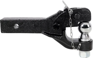 8 Ton (16000 LBS) Pintle Hook Tow Hitch, 2 Inch Pintle Hitch Receiver with 2 Inch Trailer Ball, Fits 2.5-3 Inch Lunette Ring, Black Powder Coat for Trailers 8 Ton (16000 LBS) Pintle Hook Tow Hitch, 2 Inch Pintle Hitch Receiver with 2 Inch Trailer Ball, Fits 2.5-3 Inch Lunette Ring, Black Powder Coat for Trailers