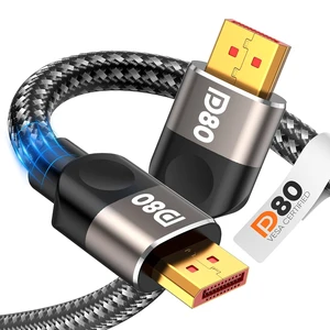 80Gbps DisplayPort Cable 2.1 [VESA Certified] DP80 HDR 6.6FT, 16K@60Hz, 8K@240Hz, 4K@480Hz,DP 2.1 Cable, HDCP 2.3, DSC 1.2a, Compatible with Gaming Monitor 5090, AMD 7900XTX
