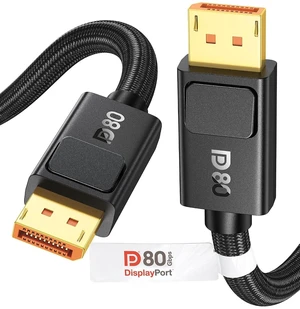 80Gbps DisplayPort Cable 2.1, 10FT, Secure Latch, 16K@60Hz, 8K@240Hz, 4K@480Hz 240Hz Display Port Cord, DP80 HDR DSC1.2a for FreeSync G-Sync Gaming Monitor 5090 7900XTX PC 80Gbps DisplayPort Cable 2.1, 10FT, Secure Latch, 16K@60Hz, 8K@240Hz, 4K@480Hz 240Hz Display Port Cord, DP80 HDR DSC1.2a for FreeSync G-Sync Gaming Monitor 5090 7900XTX PC
