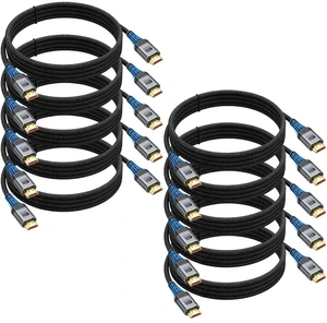 High Speed HDMI 2.1 Cable 8K 6FT 10-Pack for Computer TV CL3 Rated,Shielded,6FT HDMI Cord Multipack,HDCP 2.3,4K@165Hz 8K@60Hz,HDR10 eARC,ARC,3D for PC,PS5,PS4,Xbox,HDTV,Fire/Roku/Streaming TV,Soundbar High Speed HDMI 2.1 Cable 8K 6FT 10-Pack for Computer TV CL3 Rated,Shielded,6FT HDMI Cord Multipack,HDCP 2.3,4K@165Hz 8K@60Hz,HDR10 eARC,ARC,3D for PC,PS5,PS4,Xbox,HDTV,Fire/Roku/Streaming TV,Soundbar