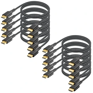 HDMI 2.1 Cable 3FT 10-Pack,MultiPack High Speed HDMI Cord CL3 Rated eARC, Braided Shielded HDMI Computer TV Cable 8K@60Hz & 4K@240/165/144Hz,HDCP 2.2&2.3,HDR,ARC DTS:X for PS4/PS5,PC,Laptop,Sondbar HDMI 2.1 Cable 3FT 10-Pack,MultiPack High Speed HDMI Cord CL3 Rated eARC, Braided Shielded HDMI Computer TV Cable 8K@60Hz & 4K@240/165/144Hz,HDCP 2.2&2.3,HDR,ARC DTS:X for PS4/PS5,PC,Laptop,Sondbar