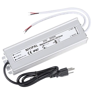 LED Driver 200 Watts 24V DC Low Voltage Transformer, Waterproof IP67 LED Power Supply, Adapter with 3-Prong Plug 3.3 Feet Cable for Any 24V DC led Lights, Computer Project, Outdoor Light LED Driver 200 Watts 24V DC Low Voltage Transformer, Waterproof IP67 LED Power Supply, Adapter with 3-Prong Plug 3.3 Feet Cable for Any 24V DC led Lights, Computer Project, Outdoor Light