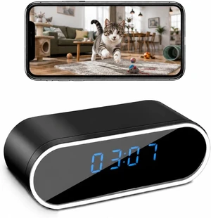 4K WiFi Hidden Camera Clock, Wireless Indoor Security Spy Cameras for Home and Office, Mini Video Indoor Camera with Motion Detection, Night Vision and Remote Viewing Nanny Cam 4K WiFi Hidden Camera Clock, Wireless Indoor Security Spy Cameras for Home and Office, Mini Video Indoor Camera with Motion Detection, Night Vision and Remote Viewing Nanny Cam