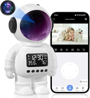 2K Clock Indoor Camera, 2.4G/5G WiFi Cameras for Home Security with Temperature & Humidity Display, 2-Way Audio, AI Motion Detection, Color Night Vision, Baby Monitor & Pet Camera (White) 2K Clock Indoor Camera, 2.4G/5G WiFi Cameras for Home Security with Temperature & Humidity Display, 2-Way Audio, AI Motion Detection, Color Night Vision, Baby Monitor & Pet Camera (White)