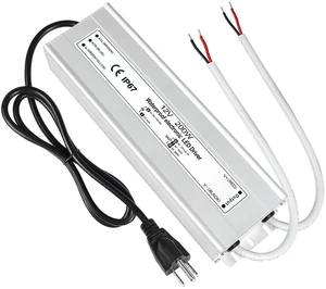 LED Driver 200 Watts Waterproof IP67 Power Supply Transformer, 90-130V AC to 12V DC Low Voltage Output, Adapter with 3-Prong Plug 3.3 Feet Cable for Outdoor Use, Computer Project LED Driver 200 Watts Waterproof IP67 Power Supply Transformer, 90-130V AC to 12V DC Low Voltage Output, Adapter with 3-Prong Plug 3.3 Feet Cable for Outdoor Use, Computer Project