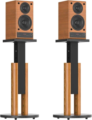 Universal Speaker Stands Pair for Bookshelf Studio Monitor Home Speakers WoodGrain Wood, 7-Level Height Adjustment with Cable Management, Easy Assembly, Fit Speaker Up to 10in Wide, Holds 55 lbs Universal Speaker Stands Pair for Bookshelf Studio Monitor Home Speakers WoodGrain Wood, 7-Level Height Adjustment with Cable Management, Easy Assembly, Fit Speaker Up to 10in Wide, Holds 55 lbs
