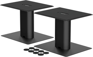 7.9 x 6.5 Universal Desktop Speaker Stands Pair for Bookshelf & Desktop Speakers 6.1" Tall Sturdy Base for Studio Monitors, PC, Gaming & Home Audio, Black, SDM003MB 7.9 x 6.5 Universal Desktop Speaker Stands Pair for Bookshelf & Desktop Speakers 6.1" Tall Sturdy Base for Studio Monitors, PC, Gaming & Home Audio, Black, SDM003MB