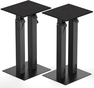 Universal Speaker Stand Pair, Height Adjustable Speaker Stand 16.7"-29.3" Floor Speaker Stands Support 110lbs Double Tubes Heavy Duty Bookshelf Speaker Stands with Non-Slip Pad for Home Theater Universal Speaker Stand Pair, Height Adjustable Speaker Stand 16.7"-29.3" Floor Speaker Stands Support 110lbs Double Tubes Heavy Duty Bookshelf Speaker Stands with Non-Slip Pad for Home Theater
