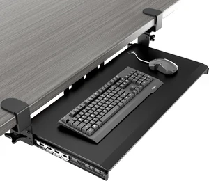 Keyboard Tray Under Desk Pull Out with Extra Sturdy Adjustable C Clamp Mount System, 27.3 (32.5 inch Including Clamps) x 11 Inch Slide-Out Platform Computer Drawer for Typing, Black,AX01WB01 Keyboard Tray Under Desk Pull Out with Extra Sturdy Adjustable C Clamp Mount System, 27.3 (32.5 inch Including Clamps) x 11 Inch Slide-Out Platform Computer Drawer for Typing, Black,AX01WB01
