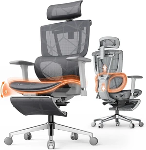 Lumbar Support Office Chair - 330lb Big & Tall Ergonomic Office Chair with Dynamic Lumbar - Forward Tilt Seat - Adjustable Headrest & Arms - Breathable Mesh Office Chair for Home Office Grey Grey Lumbar Support Office Chair - 330lb Big & Tall Ergonomic Office Chair with Dynamic Lumbar - Forward Tilt Seat - Adjustable Headrest & Arms - Breathable Mesh Office Chair for Home Office Grey Grey