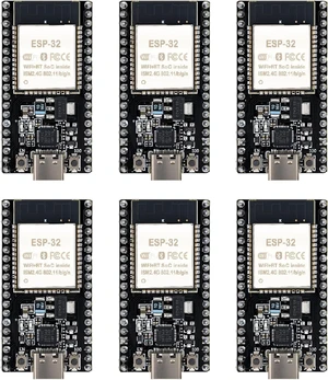 6-Pack ESP32-DevKitC-32 Development Board, Type-C, 38-Pin, ESP-32D chip, WiFi and Bluetooth dual-core, for IoT, smart home, and MCU development projects 6-Pack ESP32-DevKitC-32 Development Board, Type-C, 38-Pin, ESP-32D chip, WiFi and Bluetooth dual-core, for IoT, smart home, and MCU development projects