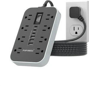 Power Strip Surge Protector- 5FT Flat Plug Extension Cord, 8 AC Outlet& 6 USB Ports(3 USB C), 1080 J Surge Protection, Desk Charging Station, Overload Switch, Home, Office, Gaming Room Essentials. Power Strip Surge Protector- 5FT Flat Plug Extension Cord, 8 AC Outlet& 6 USB Ports(3 USB C), 1080 J Surge Protection, Desk Charging Station, Overload Switch, Home, Office, Gaming Room Essentials.