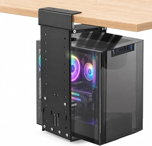 Extra Wide Under Desk PC Mount - Fits Cases up to 13.5", Extra wide width fits cases up to 13.5", heavy duty steel, height adjustable, NO drill under desk PC mount. Extra Wide Under Desk PC Mount - Fits Cases up to 13.5", Extra wide width fits cases up to 13.5", heavy duty steel, height adjustable, NO drill under desk PC mount.