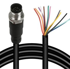 M12 12 Pins Male Connector Cables, Waterproof IP67 Solder Locking System, Brass Gold-Plated Contacts, A Code Straight Aviation Sensor Electrical Cable 60V 2A Industrial Grade Cable 30M M12 12 Pins Male Connector Cables, Waterproof IP67 Solder Locking System, Brass Gold-Plated Contacts, A Code Straight Aviation Sensor Electrical Cable 60V 2A Industrial Grade Cable 30M
