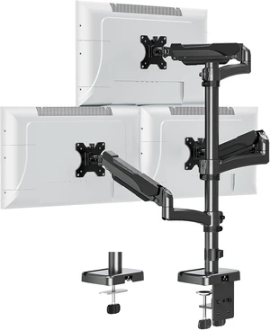 Triple Monitor Mount Fits Max 32" Computer Screen Triple Stand, Holds up to 17.6lbs Each Arm, 3 Monitor Desk Mount, Triple Arm with Tilt Swivel Rotation, VESA Mount 75/100mm Triple Monitor Mount Fits Max 32" Computer Screen Triple Stand, Holds up to 17.6lbs Each Arm, 3 Monitor Desk Mount, Triple Arm with Tilt Swivel Rotation, VESA Mount 75/100mm