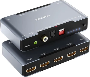 8K@60Hz HDMI Splitter 1 in 4 Out, HDMI 2.1 Splitter, Supports 4K@120Hz,EDID,VRR, ALLM,3D,HDR 10, HDCP2.3,Dolby Vision Atmos,Audio Extractor,Optical SPDIF+Coaxial+3.5mm Audio Out 8K@60Hz HDMI Splitter 1 in 4 Out, HDMI 2.1 Splitter, Supports 4K@120Hz,EDID,VRR, ALLM,3D,HDR 10, HDCP2.3,Dolby Vision Atmos,Audio Extractor,Optical SPDIF+Coaxial+3.5mm Audio Out