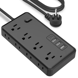 10 FT Surge Protector Power Strip, Extension Cord with 8 AC Outlets 3 USB (1 USB C) Ports, Flat Plug, Multi Outlet Wall Plug for Travel, College, Dorm Room Essentials. 10 FT Surge Protector Power Strip, Extension Cord with 8 AC Outlets 3 USB (1 USB C) Ports, Flat Plug, Multi Outlet Wall Plug for Travel, College, Dorm Room Essentials.