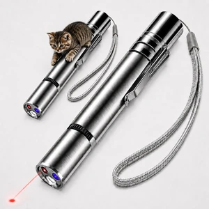 2 Pack Cat Laser Pointer Toys, USB Rechargeable Pet Teaser | 3 light modes, 5 fun patterns, USB-A charging, UV detection and flashlight in one stainless steel pet teaser. 2 Pack Cat Laser Pointer Toys, USB Rechargeable Pet Teaser | 3 light modes, 5 fun patterns, USB-A charging, UV detection and flashlight in one stainless steel pet teaser.