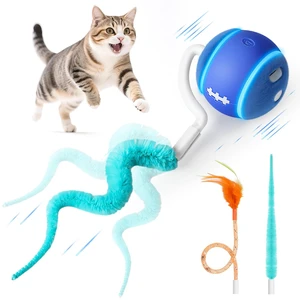 Interactive Cat Toy Ball for Indoor Cats with 3-Mode Touch Activated | Tangle-Free Tail, Rechargeable, 2 Tails, 6-8H Play Automatic Moving Cat Toy, Smart Rolling Ball for Indoor Cats to Chase Play Interactive Cat Toy Ball for Indoor Cats with 3-Mode Touch Activated | Tangle-Free Tail, Rechargeable, 2 Tails, 6-8H Play Automatic Moving Cat Toy, Smart Rolling Ball for Indoor Cats to Chase Play