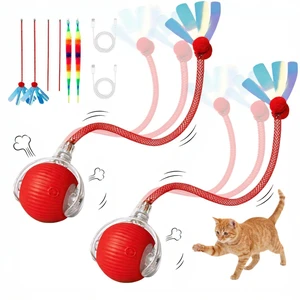 Interactive Cat Toy Ball, Automatic Cat Toys for Indoor Cats with 3 Modes | LED Light, 3 Replaceable Tails, Rechargeable Rolling Toy with Smart Sensor for Kittens & Adult Cats,USB Rechargeable Interactive Cat Toy Ball, Automatic Cat Toys for Indoor Cats with 3 Modes | LED Light, 3 Replaceable Tails, Rechargeable Rolling Toy with Smart Sensor for Kittens & Adult Cats,USB Rechargeable